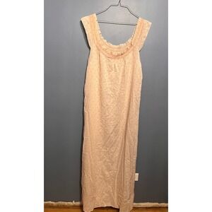 Vintage Light Floral Pink Smocked Maxi Nightgown JcPenney Sleepwear‎ Size Medium